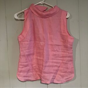 Sleeveless Pink Mock Neck Tank Top